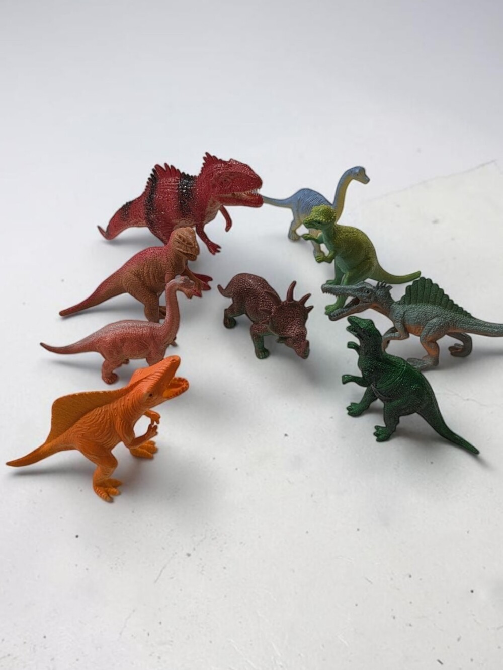 Vintage Plastic Dinosaur Toy Figures Lot of 9